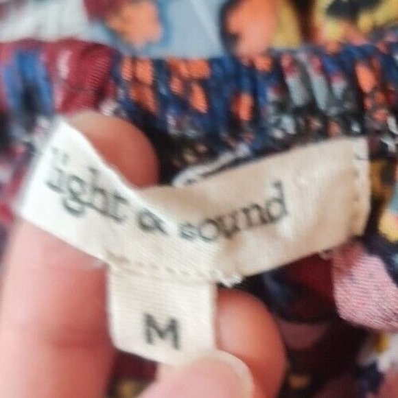 Light Sound Women Size M Floral Ruffle Elastic Boat Neck Ruffle Maxi Dress 302P - Picture 5 of 6